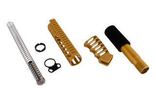 Anodized Gold AR-15 furniture set.